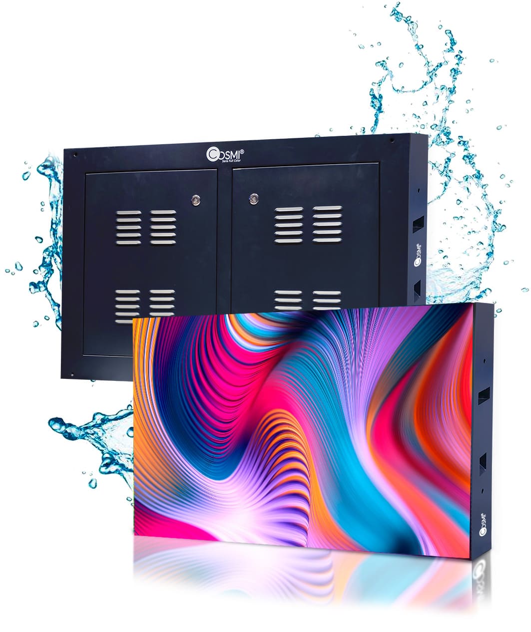 Outdoor P5 full color display 1.92m * 1.28m. 384pixel * 256pixel. For fixed wall installation